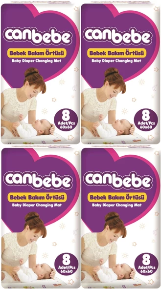 Canbebe Bebek Bakım Örtüsü Alt Açma 32 Adet (4Pk*8)