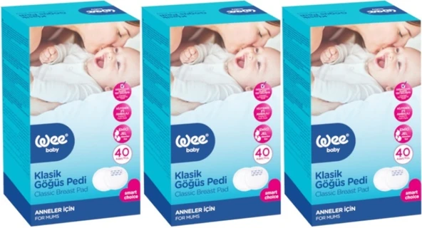 Wee Baby Klasik Göğüs Pedi (40 Lı) 120 Adet (3Pk*40)
