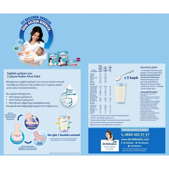 Nutrıcıa Lactamil 200GR (Emziren Anneler İçin Sütlü İçeçek) (3 Lü Set) - Resim 6