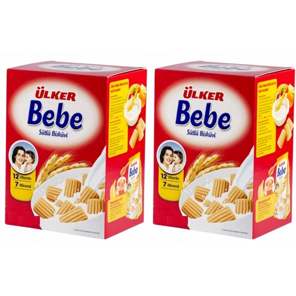 Ülker Bebe Bisküvisi 800Gr 12 Vitaminli Kutu 2 Li Set - 1