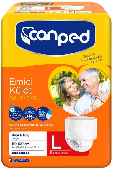 Canped Emici Külot Hasta Yetişkin Bezi XL - Ekstra Büyük - Extra Large 96 Adet - Resim 2