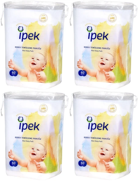 İpek Bebek Temizleme Pamuğu 240 Adet (4Pk*60)