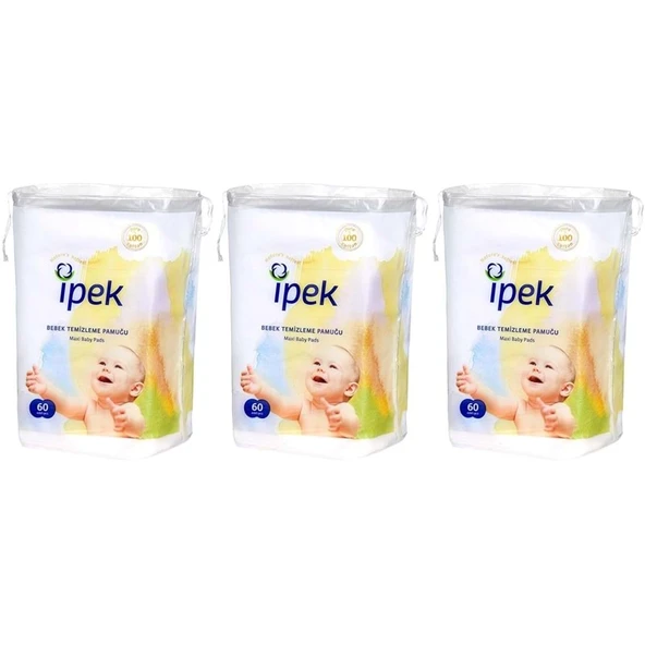 İpek Bebek Temizleme Pamuğu 180 Adet (3Pk*60) ürün görseli 1