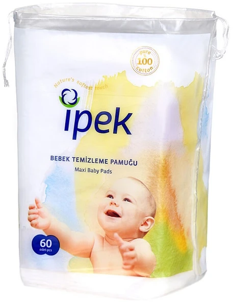 İpek Bebek Temizleme Pamuğu 60 Adet Tekli Pk