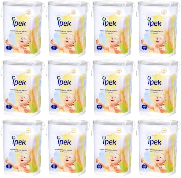 İpek Bebek Temizleme Pamuğu 720 Adet (12Pk*60) - 1