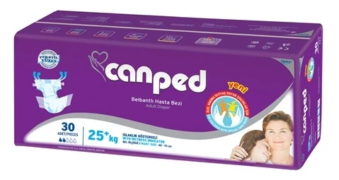 Canped Hasta Bezi Çoçuklar İçin Bel Bantlı Tekstil Yüzeyli 30 Adet XS Tekli Pk