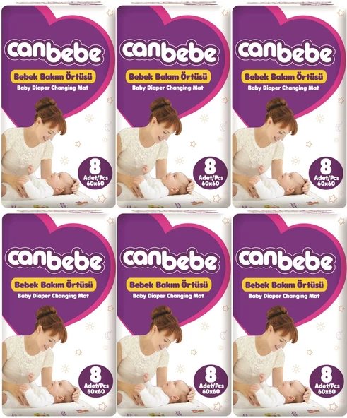 Canbebe Bebek Bakım Örtüsü Alt Açma 48 Adet (6Pk*8)