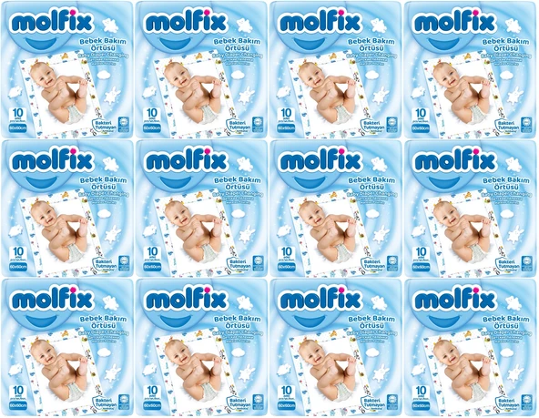Molfix Bebek Bakım Alt Açma Örtüsü 12 Li Set 120 Adet (12Pk*10)