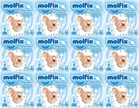 Molfix Bebek Bakım Alt Açma Örtüsü 12 Li Set 120 Adet (12Pk*10)