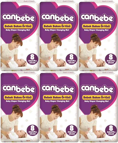 Canbebe Bebek Bakım Örtüsü Alt Açma 48 Adet (6Pk*8)