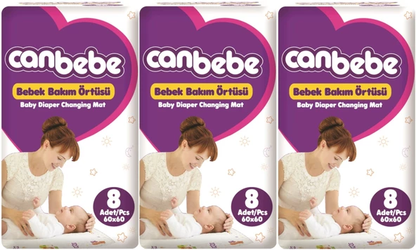 Canbebe Bebek Bakım Örtüsü Alt Açma 24 Adet (3Pk*8)