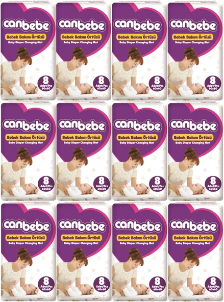 Canbebe Bebek Bakım Örtüsü Alt Açma 96 Adet (12Pk*8)