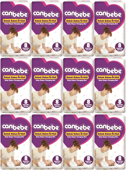 Canbebe Bebek Bakım Örtüsü Alt Açma 96 Adet (12Pk*8)