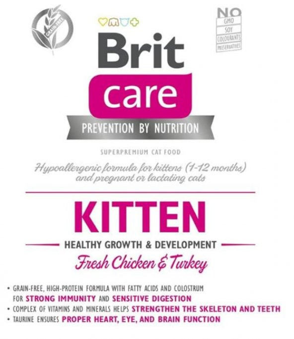 Brit Care Hypo-Allergenic Kitten Tavuklu Ve Hindili Tahılsız Yavru Kedi Maması 7 kg - 3
