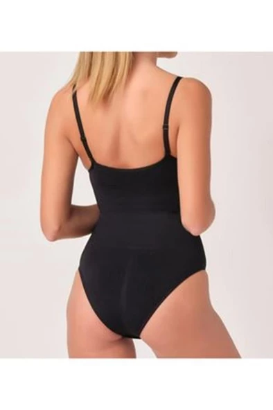 Sistina Bayan Siyah Dikişsiz Kancalı Body Korse 755 - 2