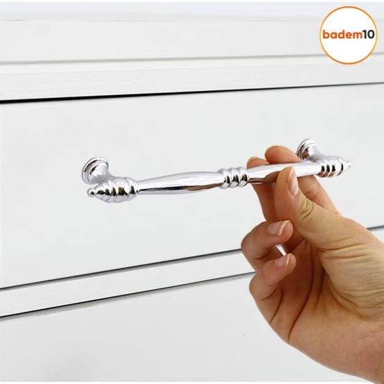 Petek Mobilya Mutfak Dolabı Çekmece Dolap Kapak Kulpu Düz Metal Kulp Kulbu Kulpu 128 Mm Krom - 5
