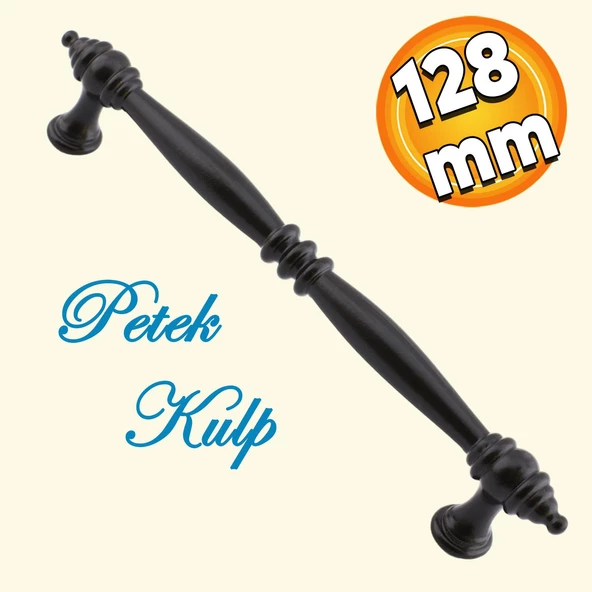 Petek Mobilya Mutfak Dolabı Çekmece Dolap Kapak Kulpu Düz Metal Kulp Kulbu Kulpları 128 Mm Siyah