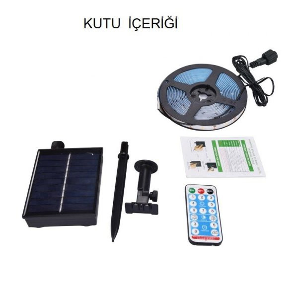 UpWay Güneş Enerjili Solar Aydınlatma RGB 3 Metre Silikonlu Şerit LED Ev Bahçe Süsleme Dekor - 7