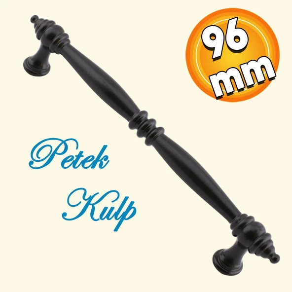 Petek Mobilya Mutfak Dolabı Çekmece Dolap Kapak Kulpu Düz Metal Kulp Kulbu Kulpu 96 Mm Siyah