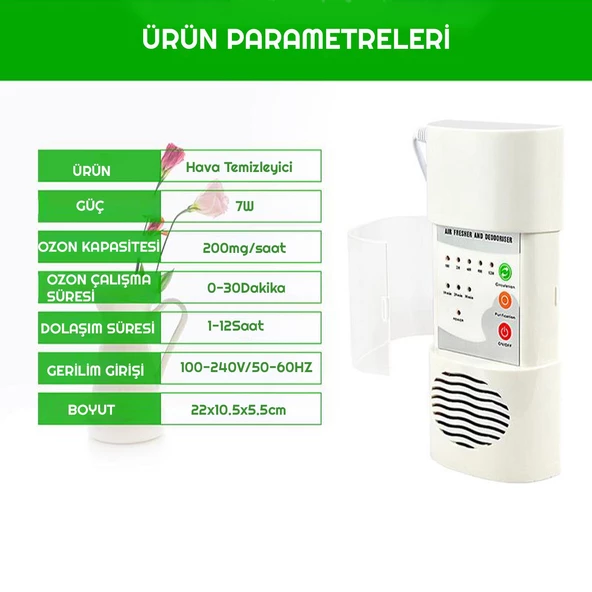 UpWay Çok Fonksiyonlu Ozon Cihazı ve Hava Temizleyici Koku Giderici - 5