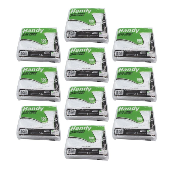 Handy HDPE İş Temizlik Tek Kullanımlık Şeffaf Eldiven / Büyük Boy / 100 Adetlik 10 Paket - Koli ürün görseli