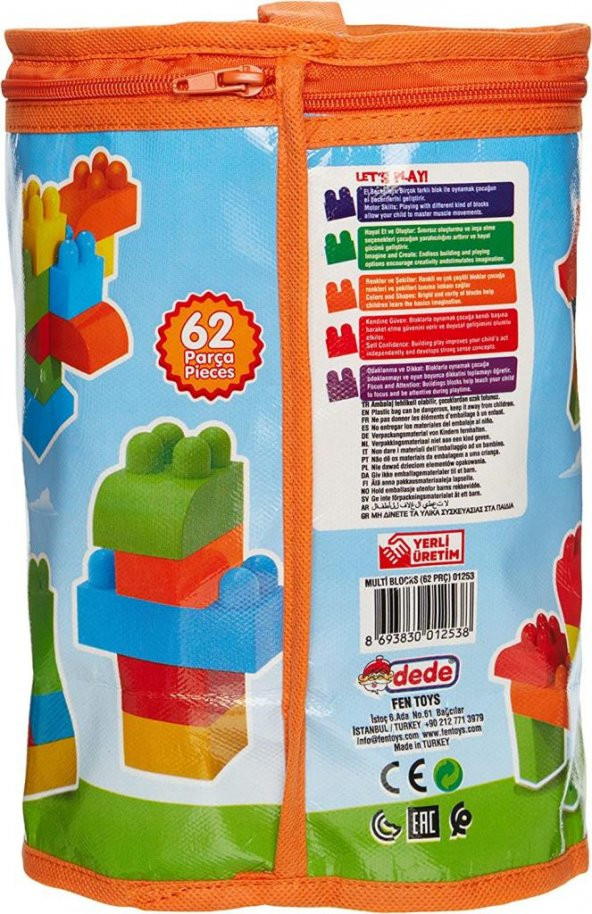 Dede Oyuncak Multı Blocks 62 Parça 01253 - 2