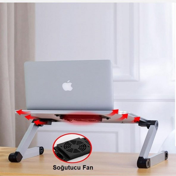 UpWay Ayarlanabilir Katlanabilir Dizüstü Bilgisayar Masası Soğutucu Fanlı Macbook Stand - 3