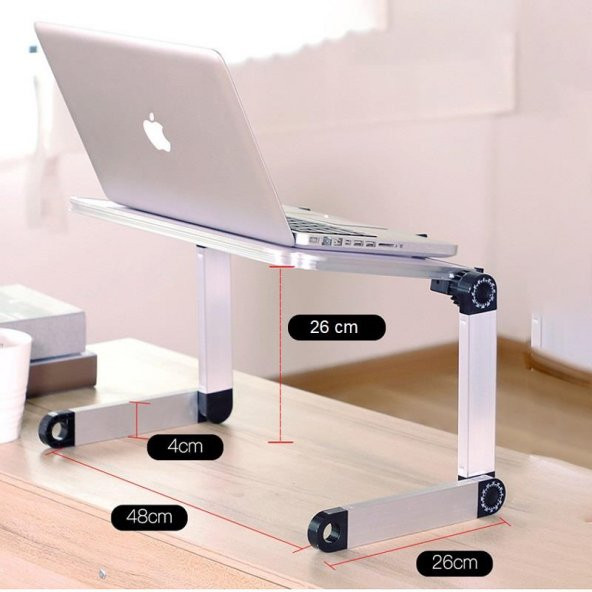 UpWay Ayarlanabilir Katlanabilir Dizüstü Bilgisayar Masası Soğutucu Fanlı Macbook Stand - 6
