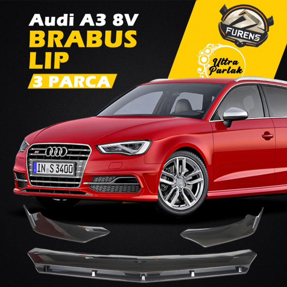Audi A3 8v 2012-2019 Uyumlu Brabus Ön Lip 3 Parça Kanatlı Lip ürün görseli 1
