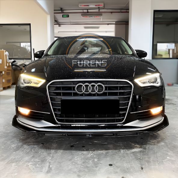 Audi A3 8P 2003-2007 Uyumlu Brabus Ön Lip 3 Parça Kanatlı Lip - Resim 2