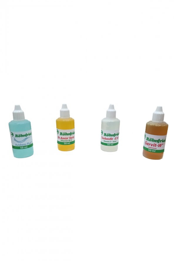 Röhnfried 4'lü Kuş Bakım Seti (Gervit,taubenfit,btamin,avidress) 50ml