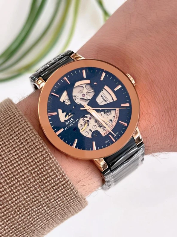 RM1439.08 Romanson Tam Otomatik&Kurmalı Özel Tasarım 50Mt Suya Dayanıklı Çelik Kordon Erkek Kol Saat ürün görseli