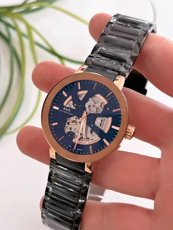 RM1439.08 Romanson Tam Otomatik&Kurmalı Özel Tasarım 50Mt Suya Dayanıklı Çelik Kordon Erkek Kol Saat - Resim 2