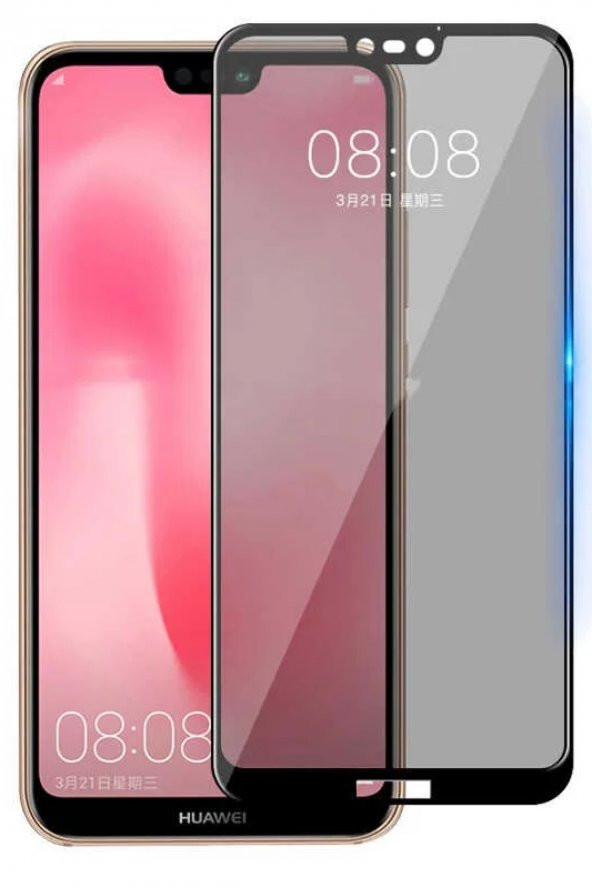 Huawei P20 Lite New 5D Privacy Temperli Ekran Koruyucu