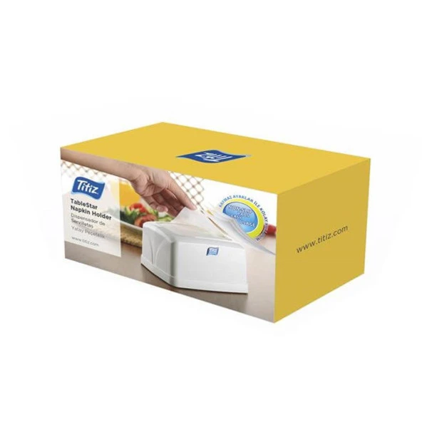 Titiz TP-260 Masaüstü Dispenser Peçetelik / Peçete Kutusu / Beyaz - Yatay - 1 Adet - 3