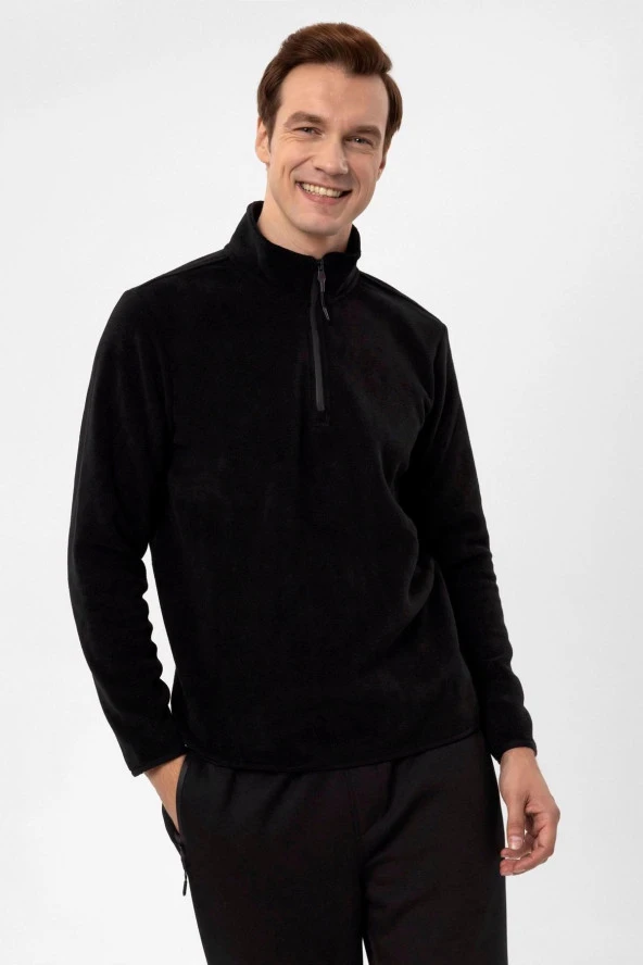 Kapişonlu Yaka Regular Kalıp Düz Sweatshirt - 5