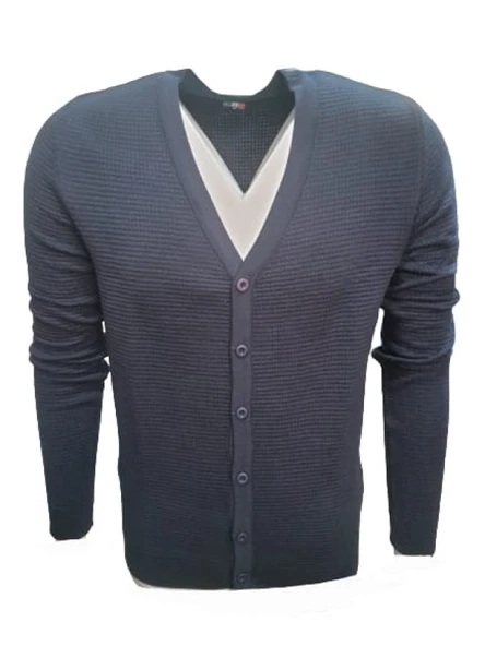 Ce-Ce 3369 Erkek Basic Önü Düğmeli Hırka - Resim 5