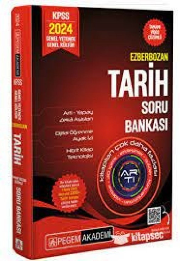 2024 KPSS Tarih Ezberbozan Soru Bankası Video Çözümlü Pegem Akademi Yayınları