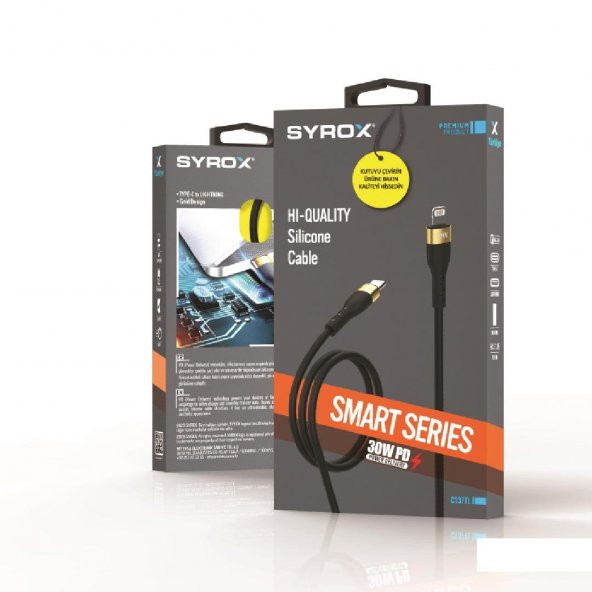 Syrox C137TL 30W PD Ultra Hızlı Type-C To İphone Lightnıng Şarj & Data Kablosu - 5