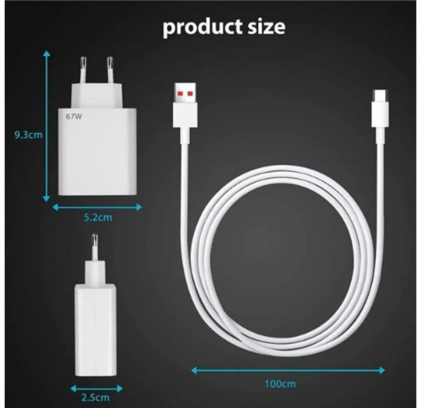 Xiaomi Mi Uyumlu 67W Turbo Hızlı Şarj Aleti - 3