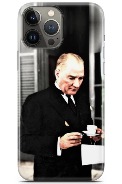 Apple iPhone 14 Pro Max Uyumlu Kılıf Mista Atatürk Türk Kahvesi Soft - 1