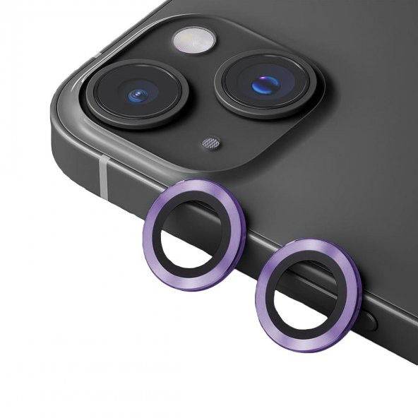 BİNANO METAL RİNG IPHONE 15/15 PLUS MOR KAMERA KORUYUCU