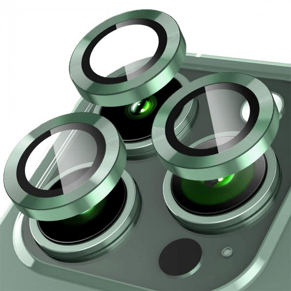 BİNANO METAL RİNG IPHONE 15 PRO/15 PRO MAX KOYU YEŞİL KAMERA KORUYUCU