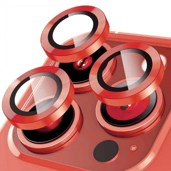BİNANO METAL RİNG IPHONE 15 PRO/15 PRO MAX KIRMIZI KAMERA KORUYUCU