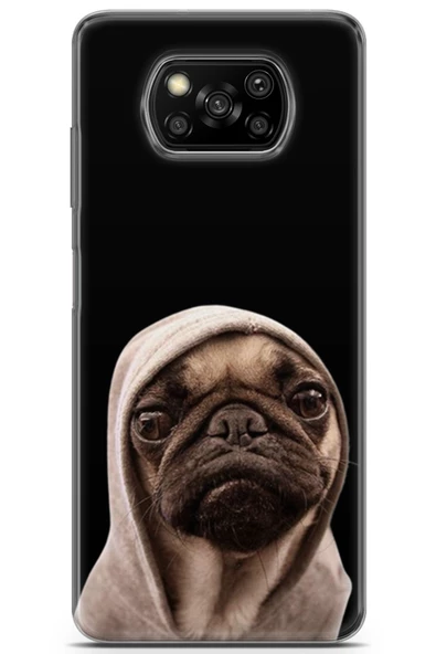 Xiaomi Poco X3 Pro Uyumlu Kılıf Pug 17 Silikon Kıyafet