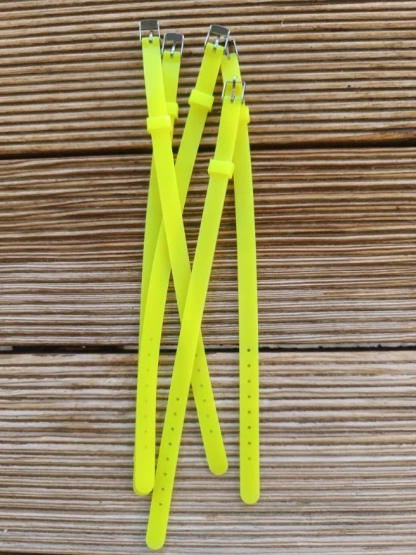 Bileklik 5 li Silikon Neon Sarı 08 mm Ayarlanabilir Charm Takılabilen Bileklik