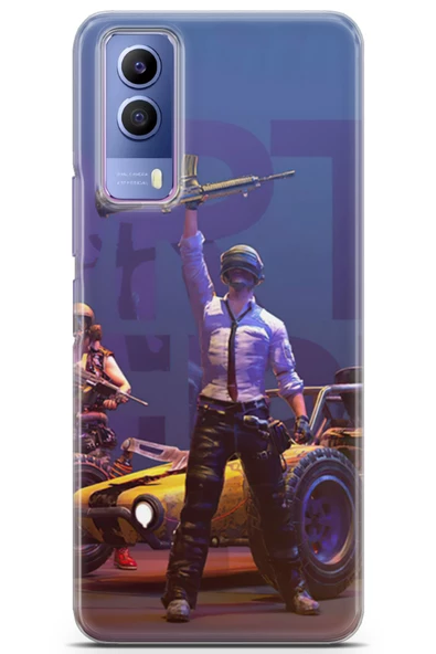 Vivo Y53s 5G Uyumlu Kılıf Pubg 05 Cover Silahlı Karakter