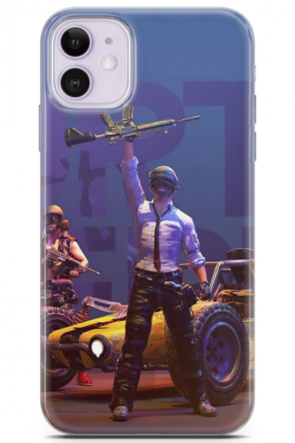 Apple iPhone 11 Uyumlu Kılıf Pubg 05 Telefon Kabı Silahlı Karakter