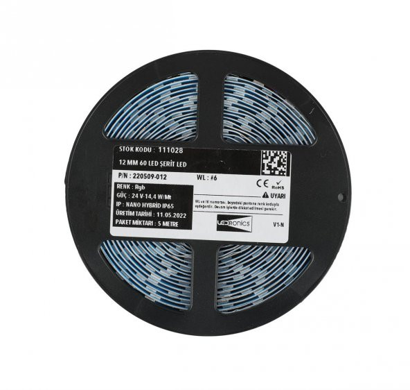 5 Metre Şerit Led Ledronics Nano Hybrid IP65 24 V 14,4 W Rgb - 3