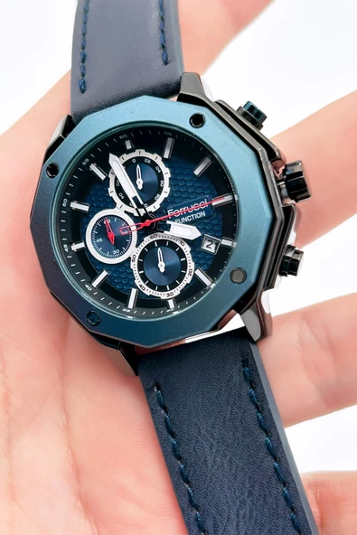 Ferrucci Function FCF 230007.04 Deri Kordon Erkek Kol Saati - 4